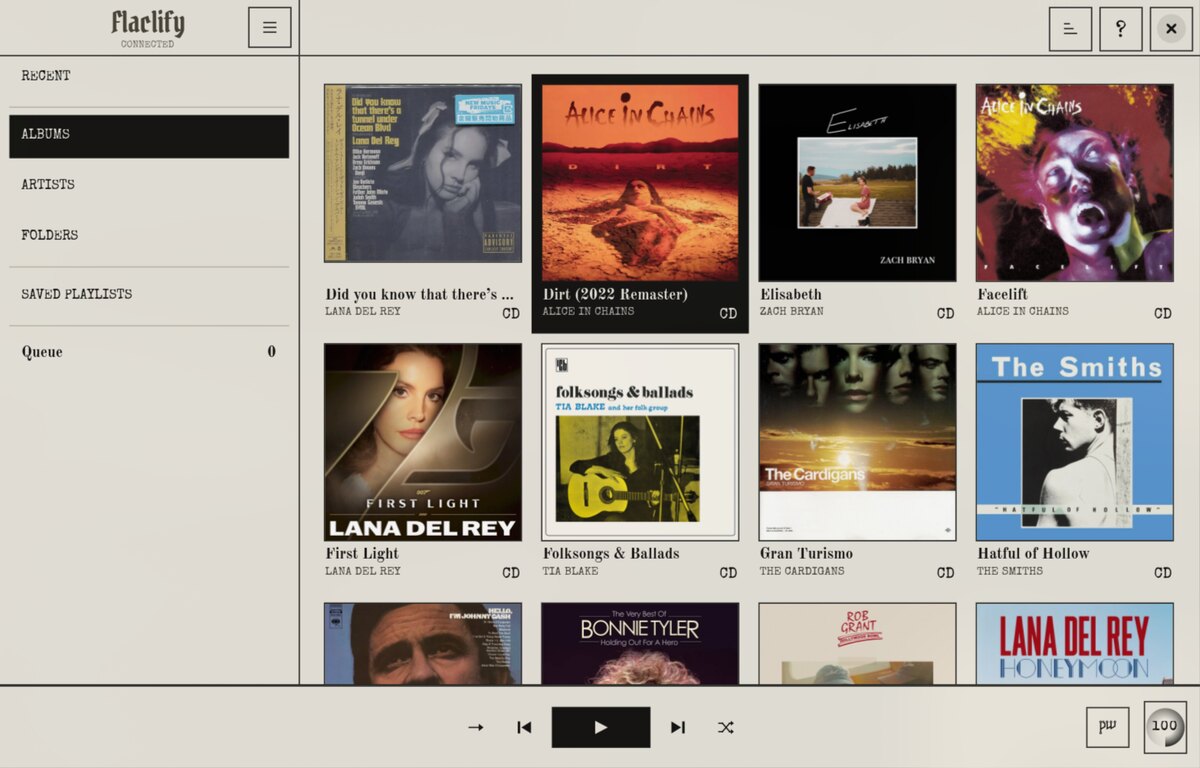 Broadsheet theme, the album grid